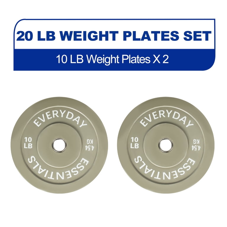 Paire De Disques De Poids Olympiques Kensui 10 Lb - Blanc - 20 Lb Au Total - Occasion