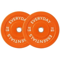 BalanceFrom Olympic Bumper Plate Weight Plate, 15 lbs Pair Color