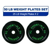 BalanceFrom Olympic Bumper Plate Weight Plate, 25 lbs Pair Black