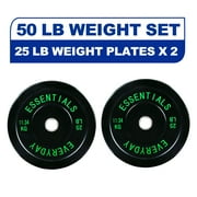 BalanceFrom Olympic Bumper Plate Weight Plate, 25 lbs Pair Black