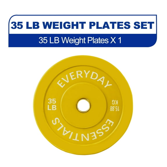 BalanceFrom Olympic Bumper Plate Weight Plate, 35 lbs Single