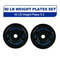 45-lbs BalanceFrom Olympic Bumper Weight Plates (Pair, Black) only