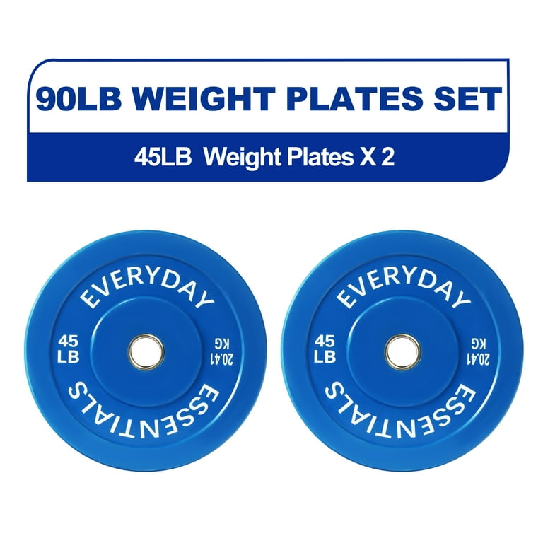 BalanceFrom Olympic Bumper Plate Weight Plate, 45 lbs Pair Color