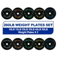thumbnail interactive-video image 1 of BalanceFrom Olympic Bumper Plate Weight Plate with Steel Hub, Black, 260 lbs Set, Multiple Packages, 1 of 12