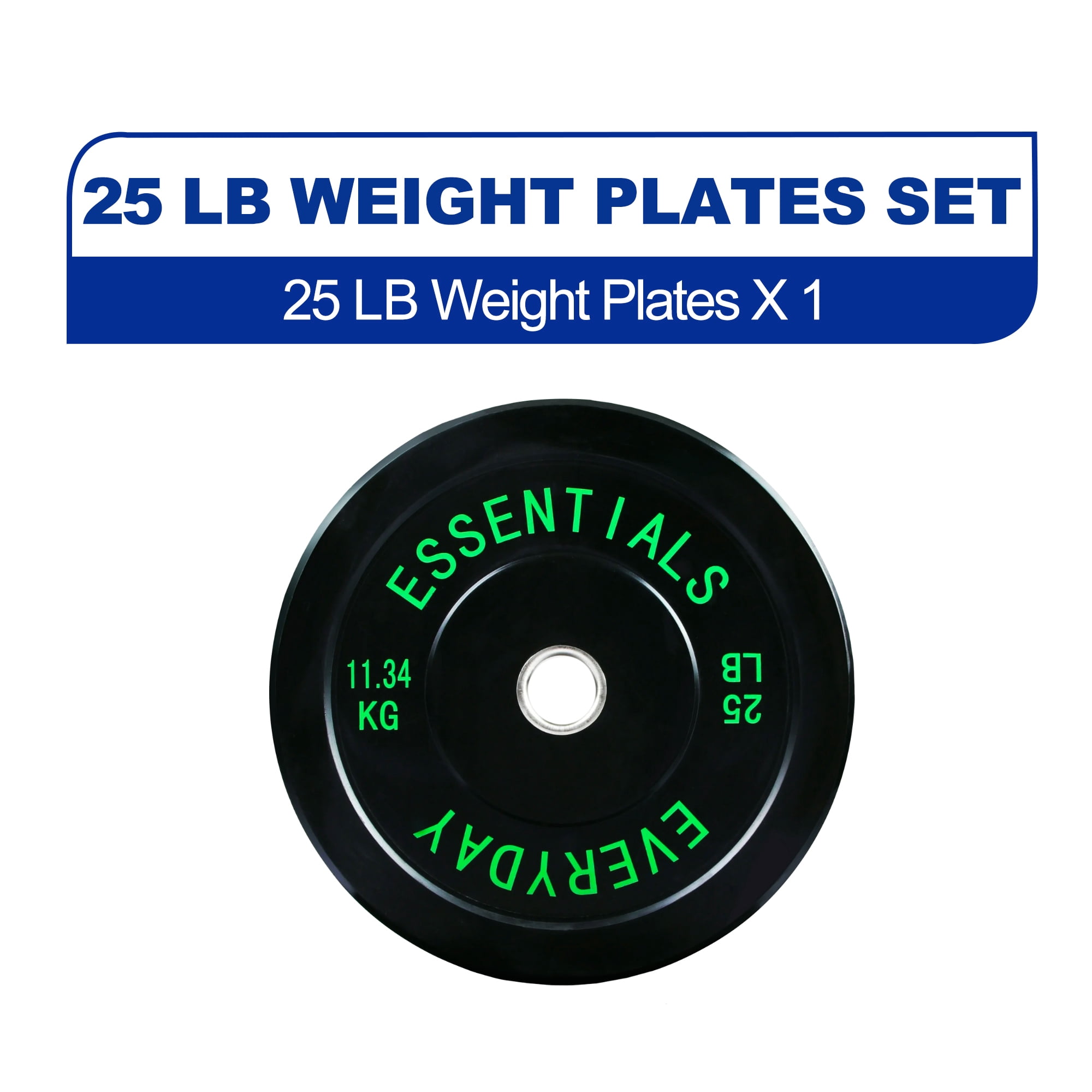 BalanceFrom Olympic Bumper Plate Weight Plate with Steel Hub, Black, 25 lbs, Single