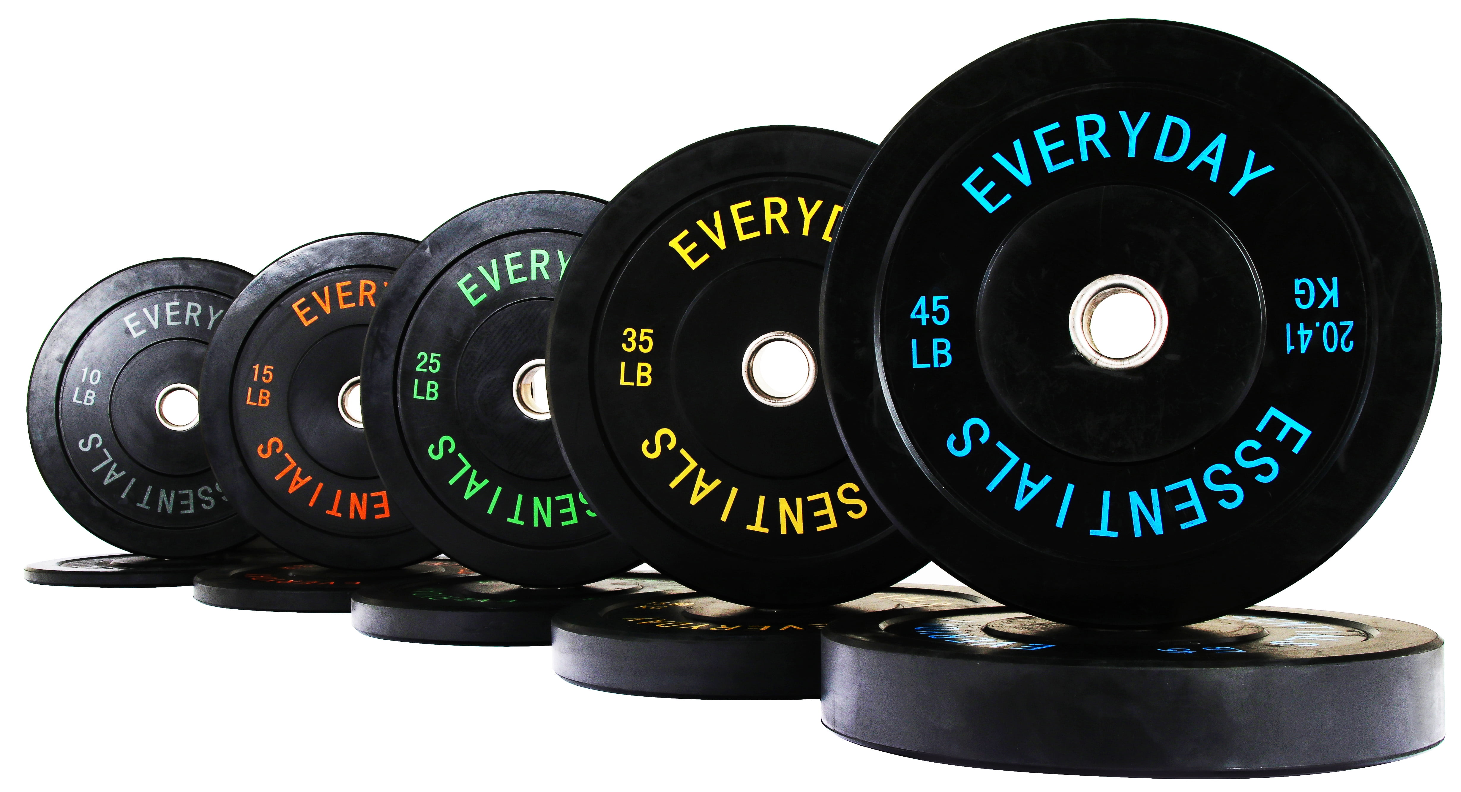High-Density Rubber Black Olympic Bumper Plate Set, 260 lbs