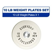 BalanceFrom Olympic Bumper Plate Weight Plate with Steel Hub, Color Coded, 10 lbs Single