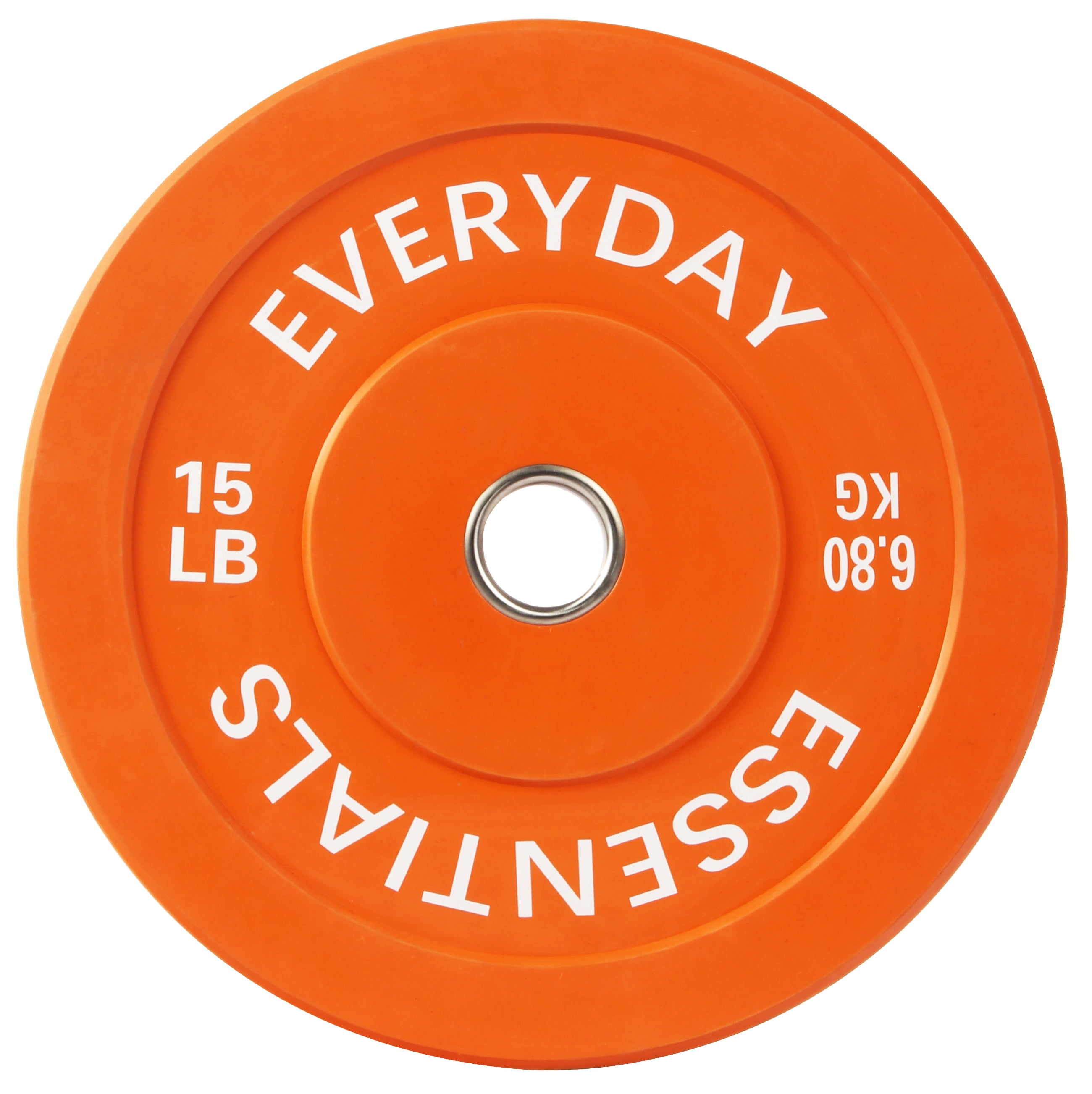 BalanceFrom Olympic Bumper Plate Weight Plate with Steel Hub, Color Coded, 15 lbs Single