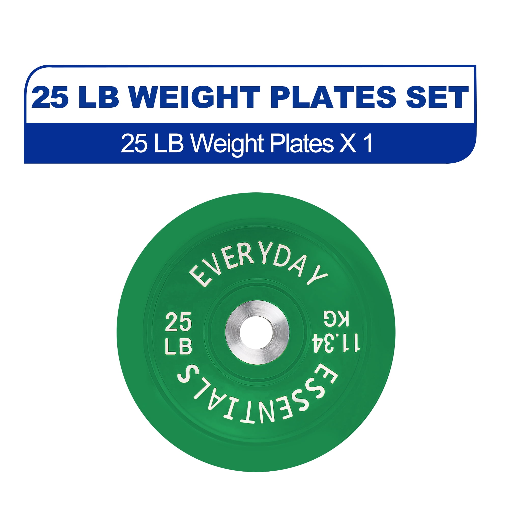 BalanceFrom Olympic Bumper Plate Weight Plate with Steel Hub, Color Coded, 25 lbs Single