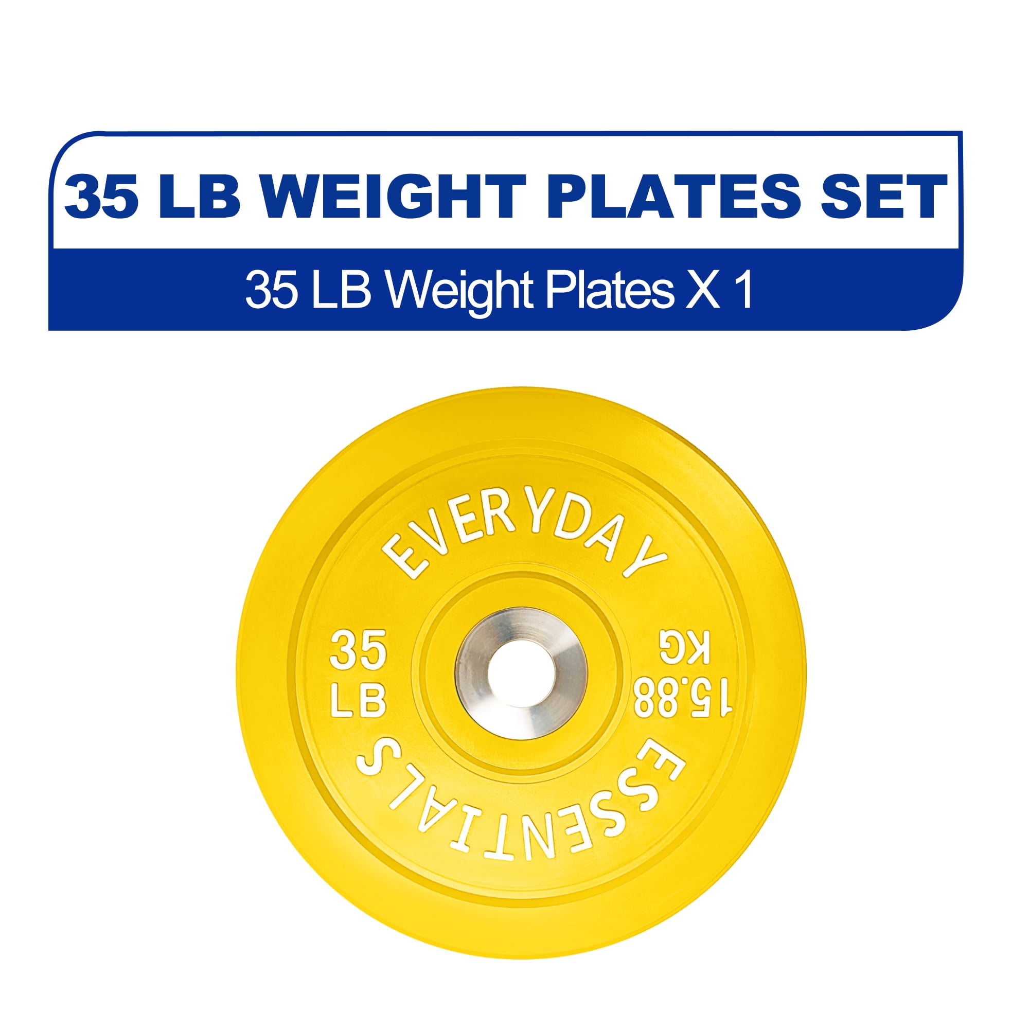 BalanceFrom Olympic Bumper Plate Weight Plate with Steel Hub, Color Coded, 35 lbs Single