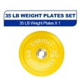 thumbnail image 1 of BalanceFrom Olympic Bumper Plate Weight Plate with Steel Hub, Color Coded, 35 lbs Single, 1 of 9