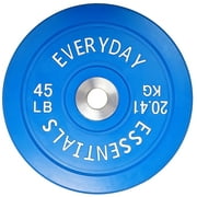 BalanceFrom Olympic Bumper Plate Weight Plate with Steel Hub, Color Coded, 45 lbs Single