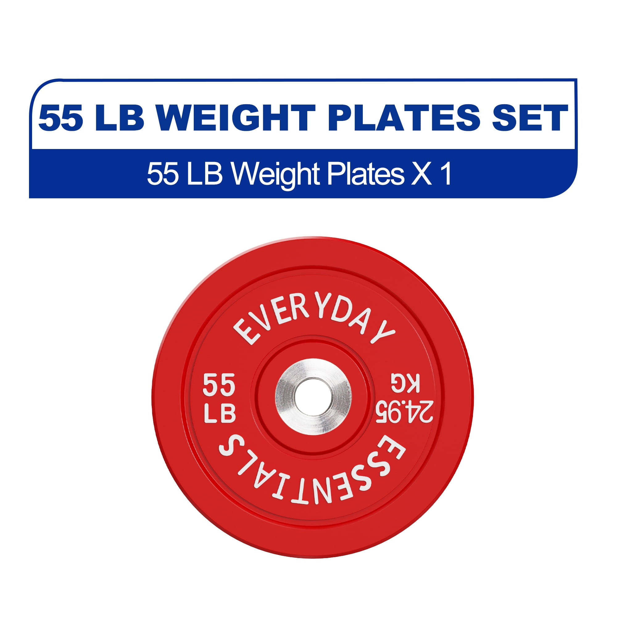BalanceFrom Olympic Bumper Plate Weight Plate with Steel Hub, Color Coded, 55 lbs Single