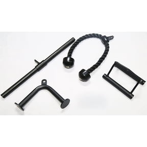 BalanceFrom Powergainz Triceps Press Down and LAT Pulldown Cable Exercise Machine Attachments, Weight Machine Accessories, V Handle Triceps Rope, Rotating Bar, V-Shaped Bar