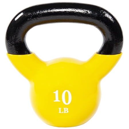 BalanceFrom Round Textured Vinyl Coated Kettlebell, 10 lb