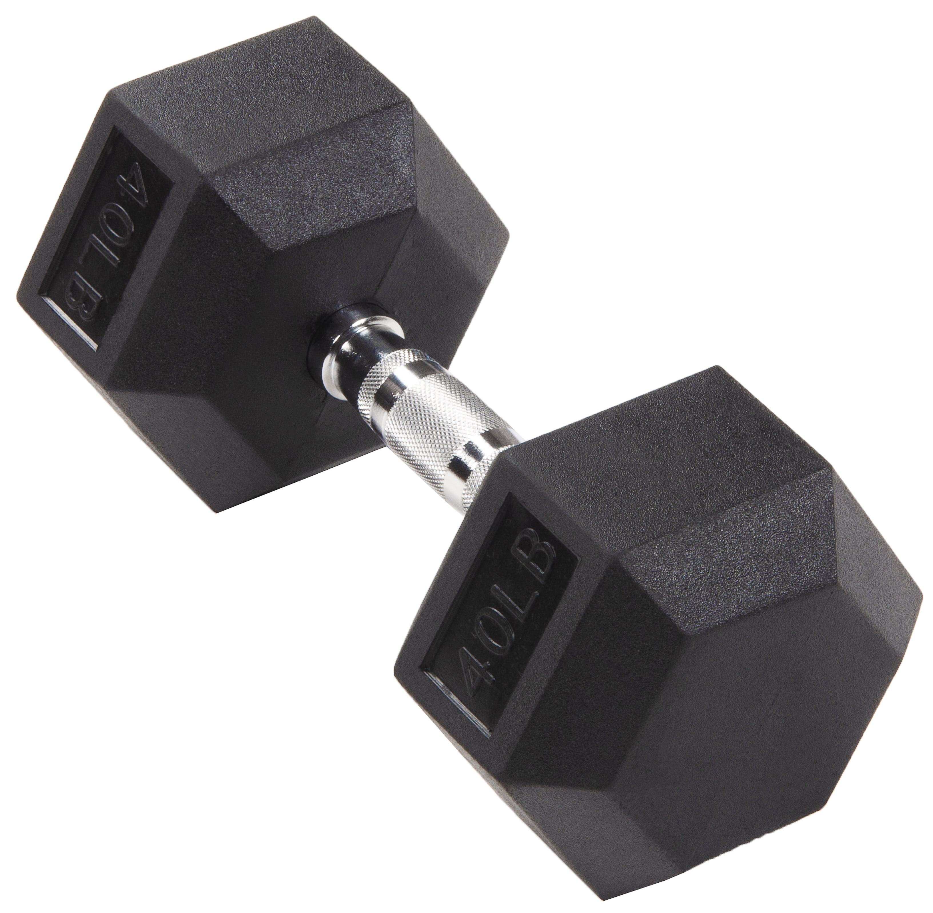 40 lb online rubber hex dumbbells