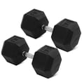 thumbnail image 1 of BalanceFrom Rubber Encased Hex Dumbbell, 80 lbs, Single, Black, 1 of 6