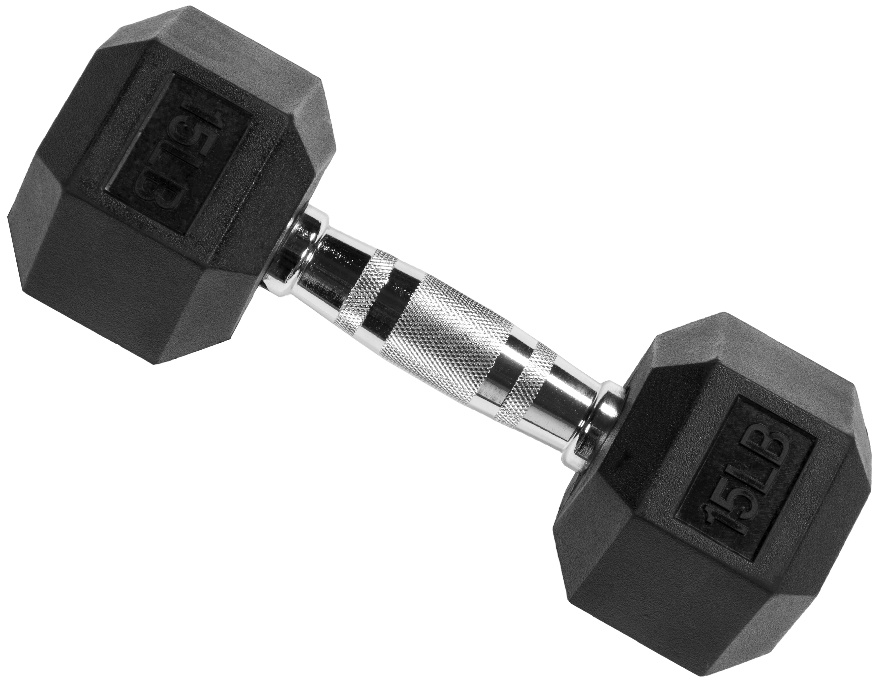 BalanceFrom エブリデイエッセンシャル 25LB BalanceFrom Rubber Encased Hex Dumbbell, Black, 15 lb - Walmart.com