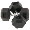 thumbnail interactive-video image 1 of BalanceFrom Rubber Encased Hex Dumbbells, 50 lbs Pair, Black, 1 of 7