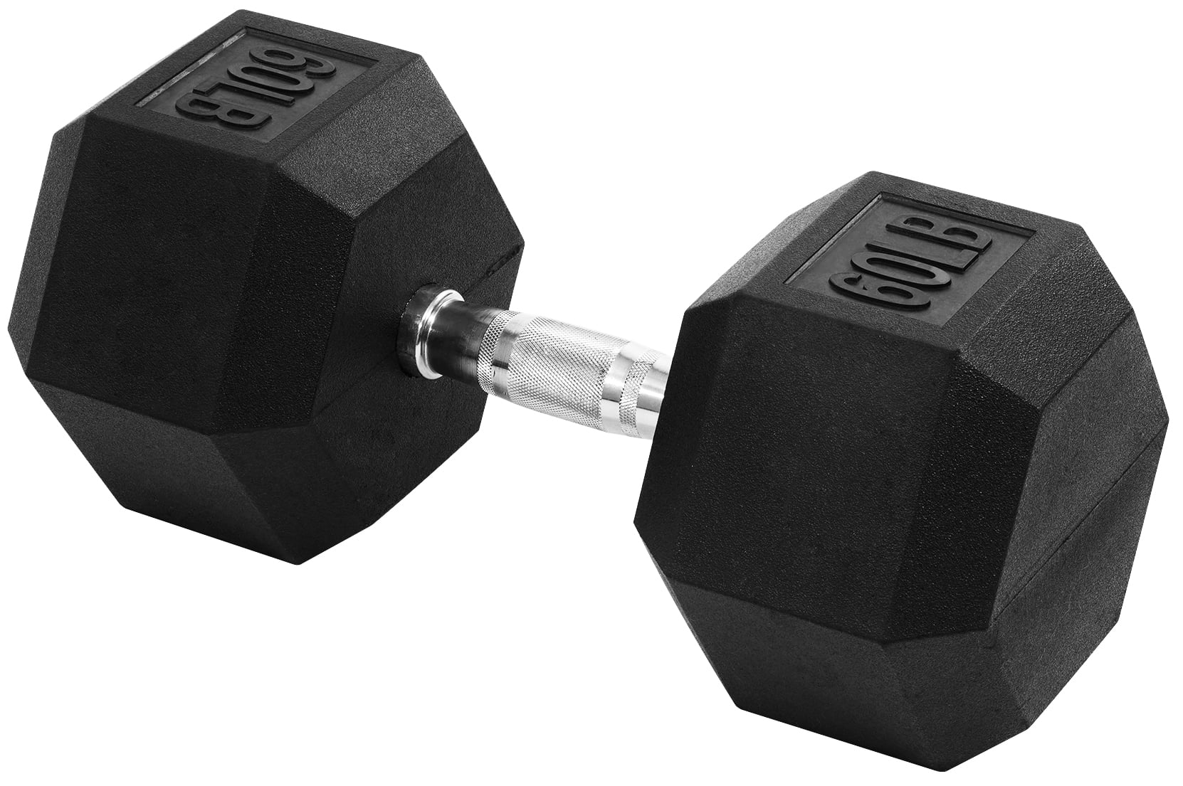 BalanceFrom Non-Slip Grip Rubber Encased Hex Dumbbells, 60 lbs Single - Walmart.com