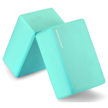 BalanceFrom Set of 2 High Density Yoga Blocks, 9"x6"x4" Each [NEWEST VERSION]