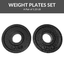 BalanceFrom Standard Cast Iron Weight Plates, 1-Inch Center Hole, Black Finish, Sold in Pairs(1.25LB, 2.5LB, 5LB, 10LB),for Strength Training & Home Gym