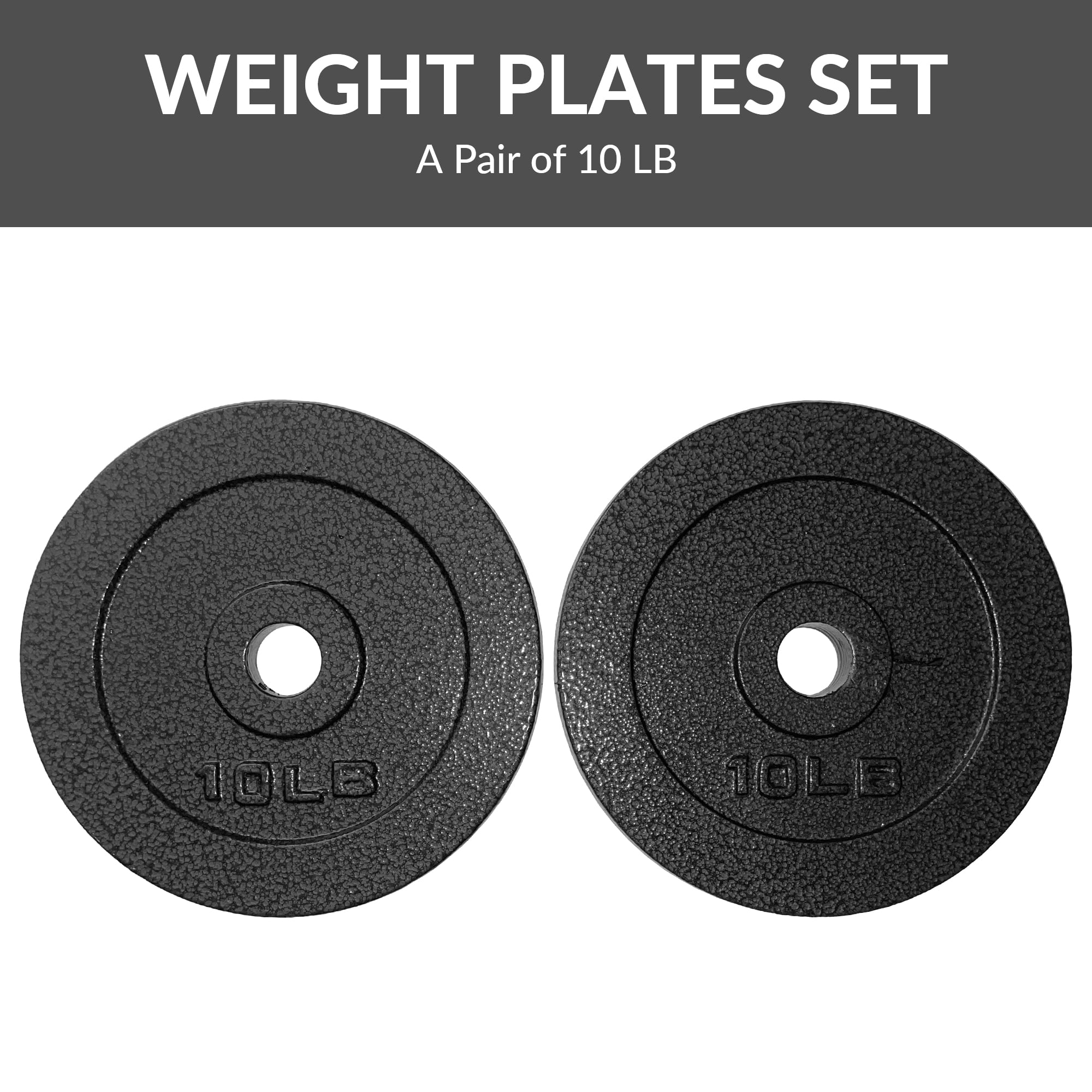 BalanceFrom Standard Cast Iron Weight Plates, 1-Inch Center Hole, Black ...
