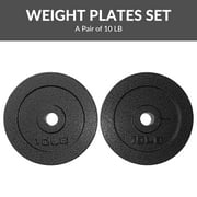BalanceFrom Standard Cast Iron Weight Plates, 1-Inch Center Hole, Black Finish, Sold in Pairs（1.25LB, 2.5LB, 5LB, 10LB），for Strength Training & Home Gym