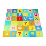 BalanceFrom 36-Pack 12”x12” Interlocking Puzzle Play Mat, 0.4” Thick, Alphabet & Numbers