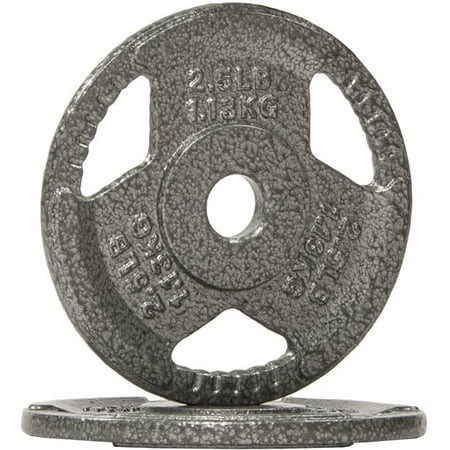BalanceFrom Tri-Grip Cast Iron Plate Weight Plate for Strength Training, Weightlifting and Crossfit, 1-Inch or 2-Inch, Standard or Olympic 2.5-45lbs, Multiple Options