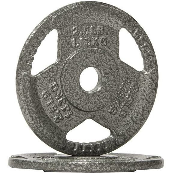 BalanceFrom Tri-Grip Cast Iron Plate Weight Plate for Strength Training, Weightlifting and Crossfit, 1-Inch or 2-Inch, Standard or Olympic 2.5-45lbs, Multiple Options