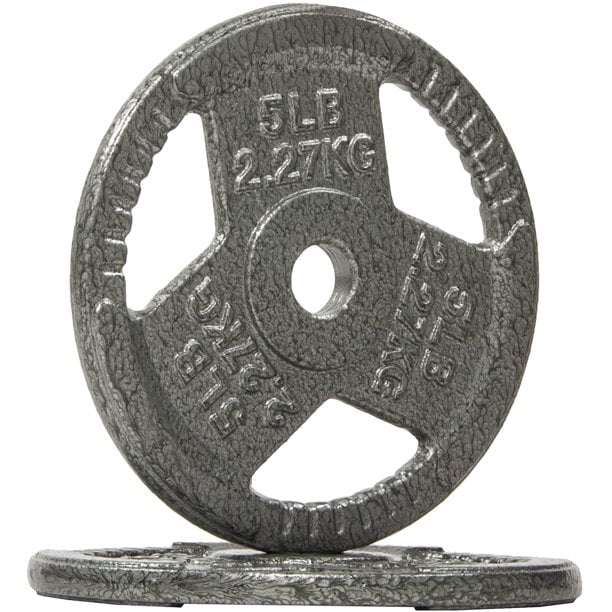BalanceFrom Tri-Grip Cast Iron Plate Weight Plate for Strength Training, Weightlifting and Crossfit, 1-Inch or 2-Inch, Standard or Olympic 2.5-45lbs, Multiple Options