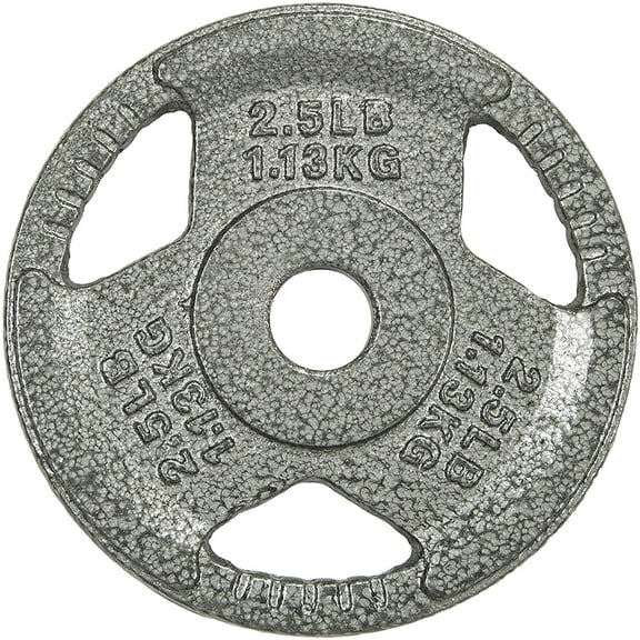 FlexWave Tri-Grip Cast Iron Plate Weight Plate for Strength Training, Weightlifting and Crossfit, 1-Inch, 2.5lbs Single