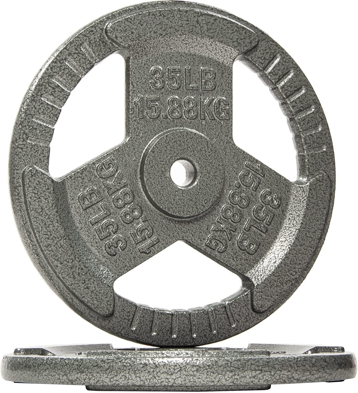 Balancefrom Olympic 2-Inch or Standard 1-Inch Cast Iron Plate Weight Plate for Strength Training and Weightlifting