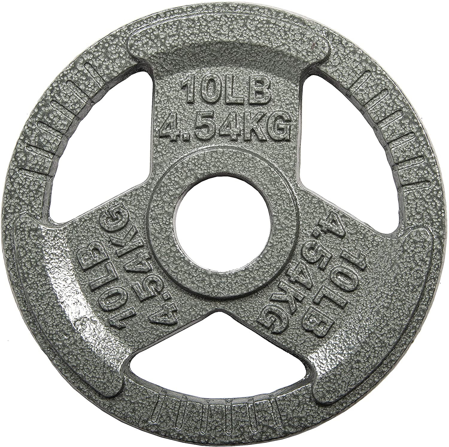 BalanceFrom Tri-Grip Cast Iron Plate Weight Plate for Strength Training, Weightlifting and Crossfit, 2-Inch, 10lbs Single