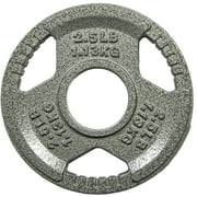 FlexWave Tri-Grip Cast Iron Plate Weight Plate for Strength Training, Weightlifting and Crossfit, 2-Inch, 2.5lbs Single