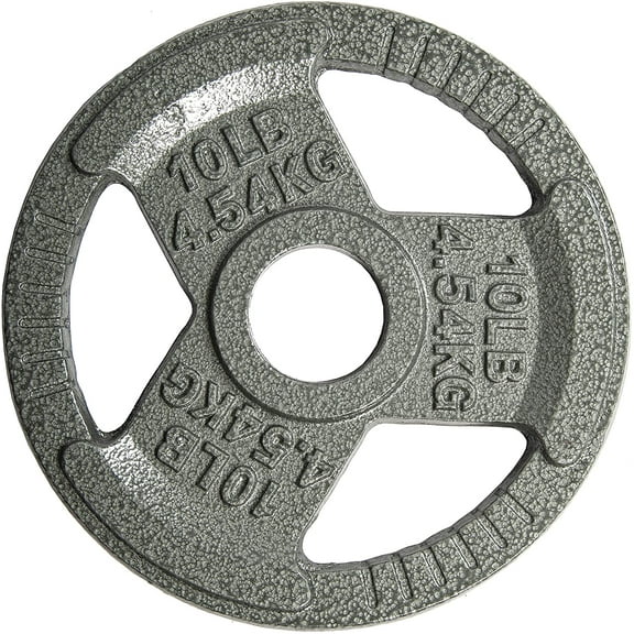 BalanceFrom Tri-Grip Cast Iron Weight Plates 10 lbs, Set of 4