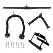 BalanceFrom Tricep Press Down Cable Attachment Set   Heavy Duty LAT Pulldown Accessories with V Handle, Rotating Bar, Tricep Rope, V-Shaped Bar for Home Gym