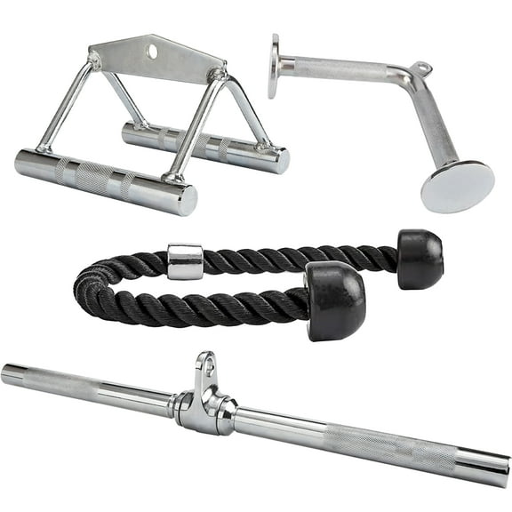BalanceFrom Tricep Press Down & LAT Pulldown Attachments ,Cable Machine Accessories,with V Handle, Rotating Bar, Tricep Rope, V-Shaped Bar,for Home Gym