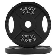 BalanceFrom Weight Plates, Cast Iron, 8.00 in * 2.00 in * 8.00 in, 35 lb, 2 Count