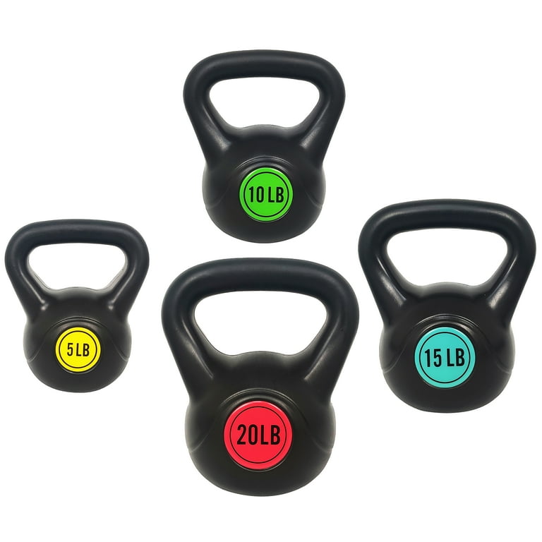BalanceFrom Wide Grip 4 Piece Kettlebell Exercise Fitness Weight
