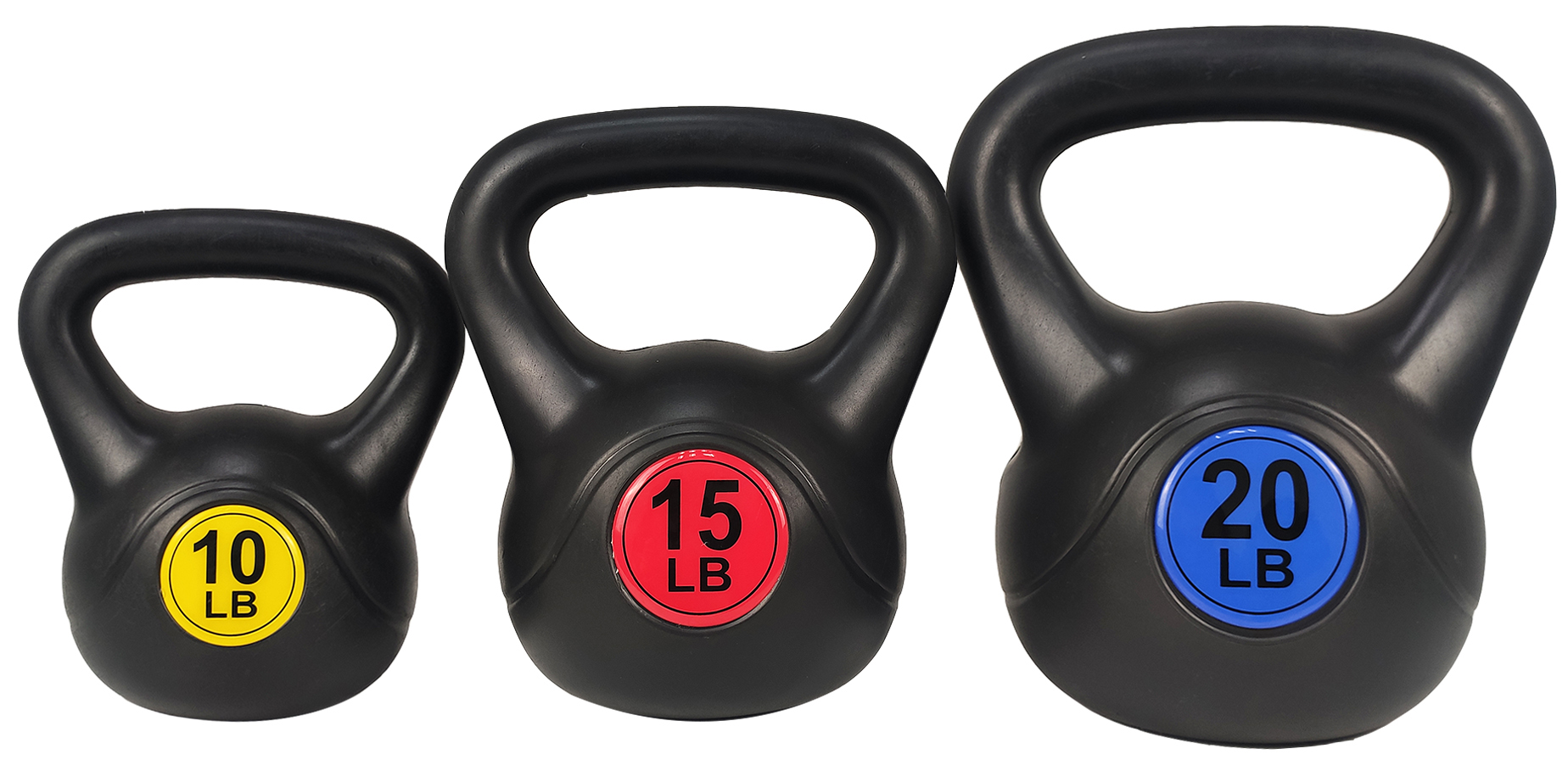 BalanceFrom Wide Grip Kettlebell Exercise Fitness Weight Set, 3-Pieces: 10lb, 15lb and 20lb Kettlebells - image 1 of 6