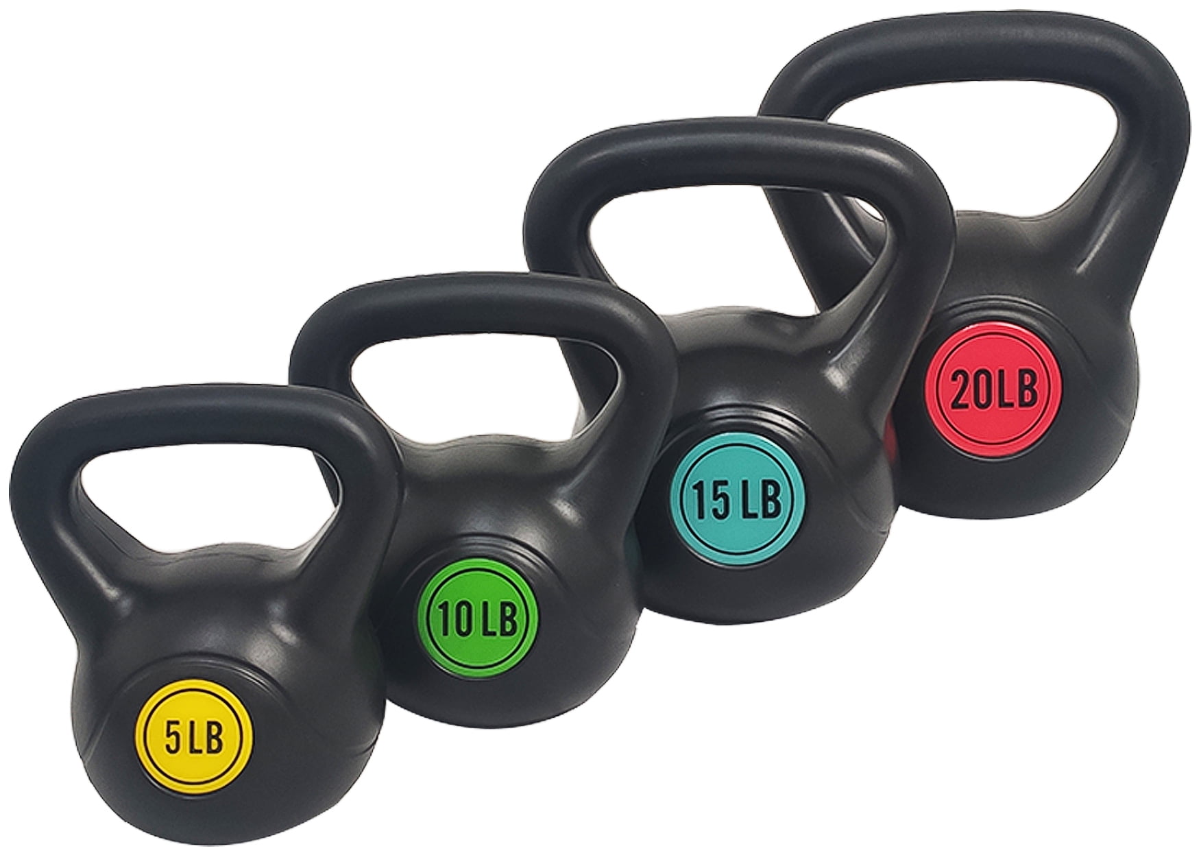 BalanceFrom Wide Grip Kettlebell Exercise Fitness Weight Set, 4-Pieces: 5lb, 10lb, 15lb 20lb -