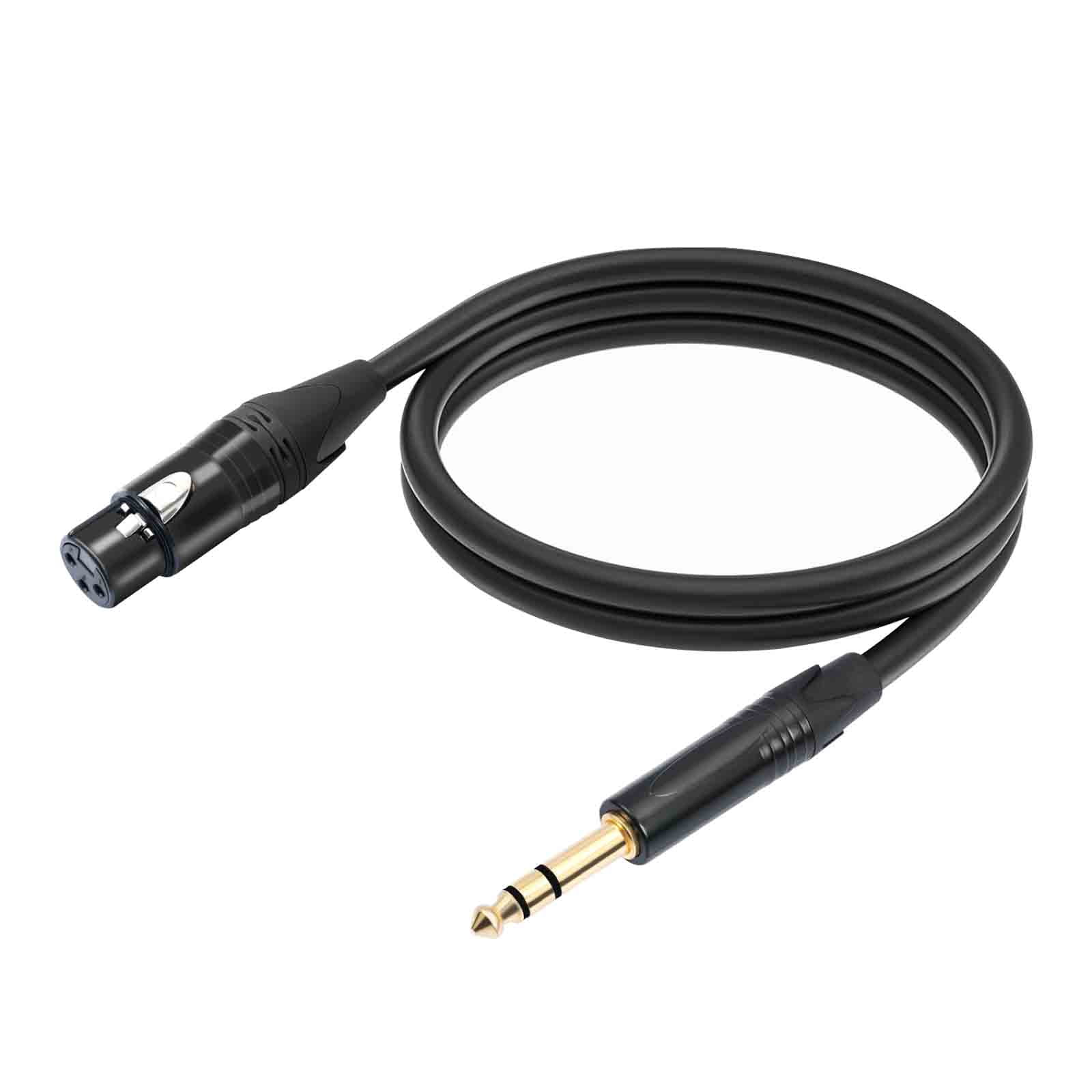 Balanced 6.35mm 1/4 to 3Pin Microphone Adapter Cable with Silver Plated ...
