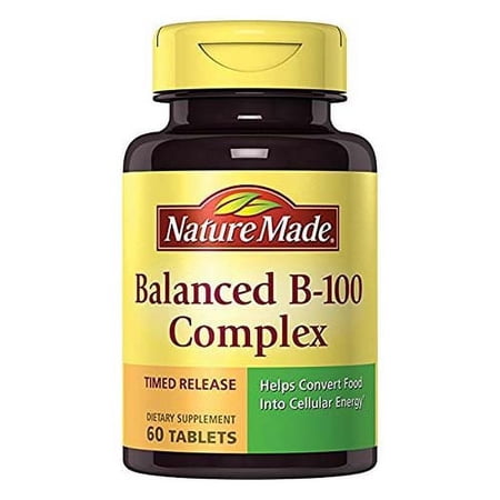 Balanced B-100 B Complex Supplement Tablets - 60 Tablets, 2 Pack