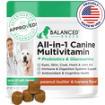 thumbnail image 1 of Balanced Breed All-in-1 Dog Vitamins Supplement Skin Coat Hip Joint NonGMO Made in USA-60 Soft Chews, 1 of 7