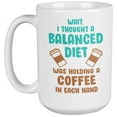 thumbnail image 1 of Balanced Diet Coffee in Each Hand Fun Coffee & Tea Mug for Drinkers (15oz), 1 of 1
