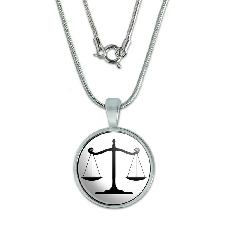 Balanced Scales of Justice Symbol Legal Lawyer White and Black