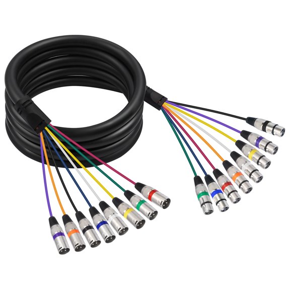 Balanced Snake Cable 8 Channel XLR Male to Female Multicore Design for Live Sound Studio Broadcast Systems