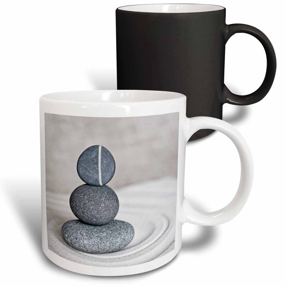 3drose, Balanced Stone Cairn Zen Style, 11oz Magic Transforming Mug
